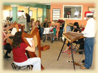 Harp ministry at a memory care unit
