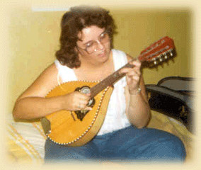 Irma on mandolin